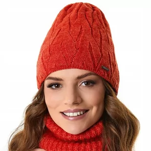 Czapka zimowa damska STACY Pomarańcz - Czapki damskie - miniaturka - grafika 1