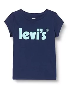 Koszulki dla dziewczynek - Levi's Kids Koszulka dziewczęca Lvg Basic z plakatem, Średniowieczny niebieski, 24 Miesiące - grafika 1