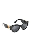 Okulary przeciwsłoneczne - Versace Okulary przeciwsłoneczne VE 4438B Black/Dark Grey 52/22/145 damskie - miniaturka - grafika 1