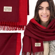 Apaszki i szaliki damskie - SZALIK SZAL DAMSKI ZIMOWY CIEPŁY DUŻY Elegancki Dwustronny Z Frędzlami - miniaturka - grafika 1