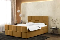Łóżka - Łóżko skrzyniowe z nakładką na materac Zefir, wiele kolorów Klasyczny Musztardowy 180x200 cm - miniaturka - grafika 1