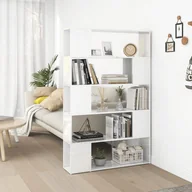 Półki do salonu - vidaXL Regał na książki/przegroda, wysoki połysk, biały - miniaturka - grafika 1