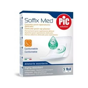 PiC Soffix Med, plaster pooperacyjny z antybakteryjnym opatrunkiem, 10 x 8 cm, 5 szt. - Apteczki i materiały opatrunkowe - miniaturka - grafika 1
