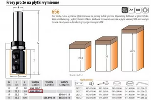 CMT FREZ NA PŁYTKI WYMIENNE Z ŁOŻYSKIEM HM D=19 I=28,3 L=68,5 S=8 CMT656.190.11 - Frezy - miniaturka - grafika 1