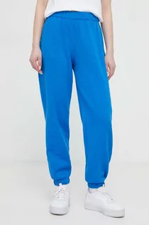 Spodnie damskie - Hollister Co. spodnie dresowe kolor niebieski gładkie - grafika 1