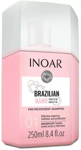Inoar Brazilian Nano Keratin Szampon oczyszczający przed zabiegiem nanoplastii 250ml - Szampony do włosów - miniaturka - grafika 1