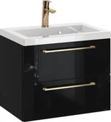 Szafki łazienkowe - Szafka z Umywalką ROSEN 60 cm - Uchwyt Złoty - miniaturka - grafika 1