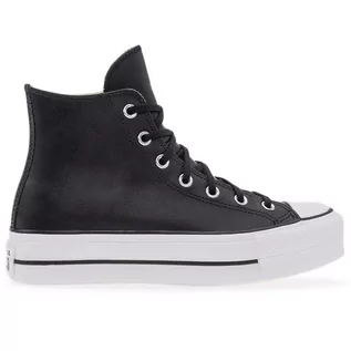 Trampki damskie - Buty Converse Chuck Taylor All Star Lift Platform Leather 561675C - czarne - grafika 1