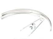 Błotniki rowerowe - Błotnik 28 TR 45 srebrny plast. L-680/1185 + wsporniki - miniaturka - grafika 1