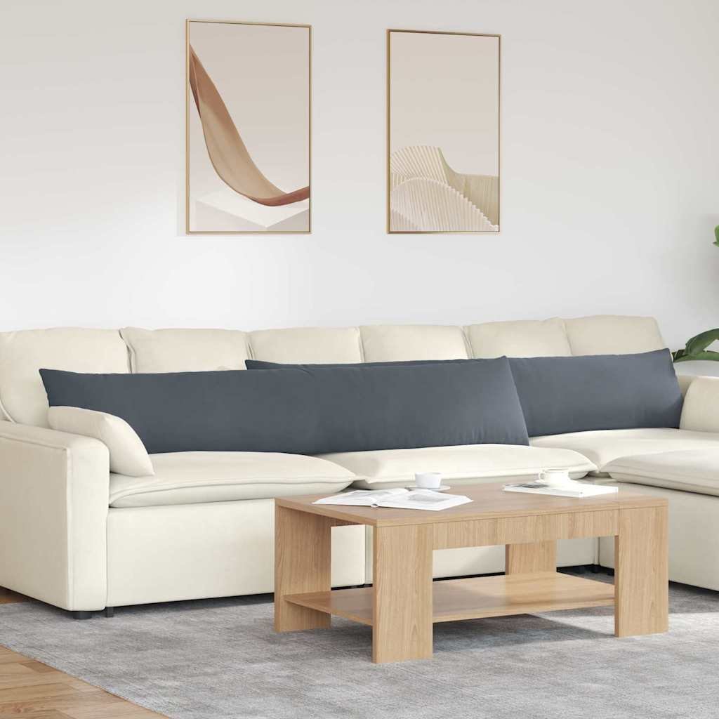 vidaXL Poduszki na sofę 2 pcs Ciemnoszary 200 x 40 cm 42013886