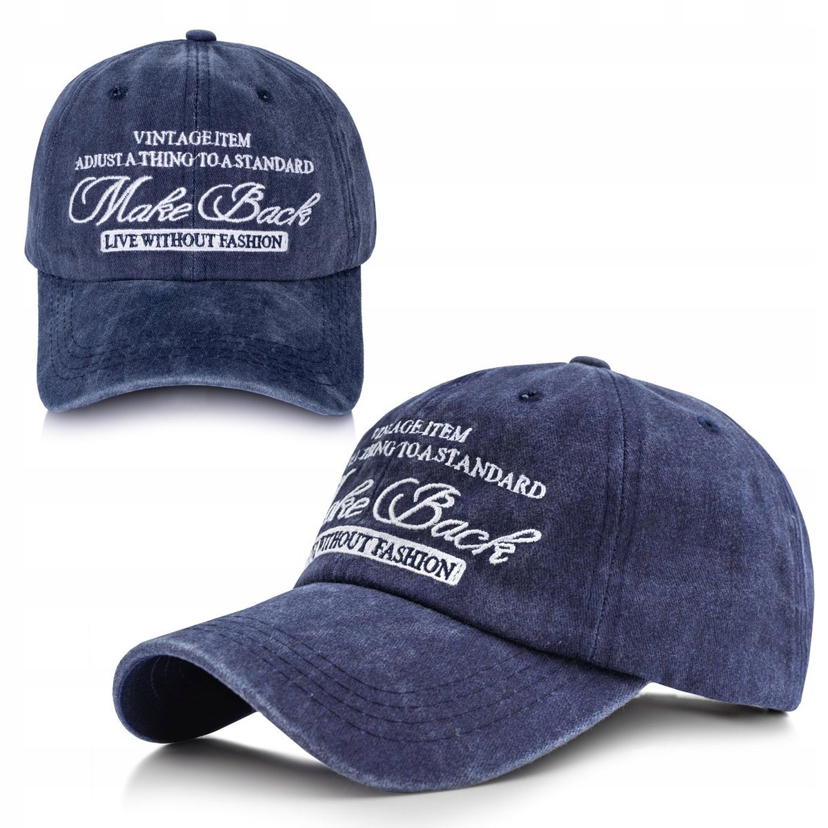 Czapka z Daszkiem Bejsbolówka z Haftem Vintage GRANAT Bawełniana Pako Jeans