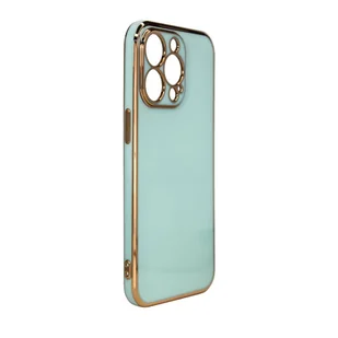 Lighting Color Case etui do iPhone 12 Pro Max żelowy pokrowiec ze złotą ramką miętowy - Etui i futerały do telefonów - miniaturka - grafika 2