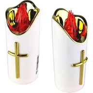 Lampiony i znicze - DUŻA ŚWIECA LED NA BATERIE WKŁAD DO ZNICZY 12,5cm DO ZNICZA ZNICZ WKŁADY - miniaturka - grafika 1