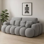 Sofy i kanapy - Sofa z Funkcją Spania COTONN Rozkładana Jasnoszara Nowoczesna - miniaturka - grafika 1