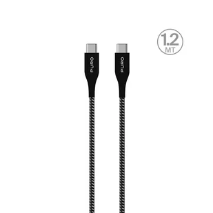 PURO PURO Fabric Ultra Strong Kabel w oplocie heavy duty USB-C / USB-C 1,2m (czarny) CUSBCUSBCFABK3BLK - Kable komputerowe i do monitorów - miniaturka - grafika 1