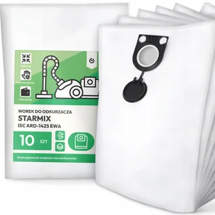 10x Worek do Odkurzacza Starmix Isc ARD-1425 Ewa Syntetyczny Tekstylny G9 - Worki do odkurzaczy - miniaturka - grafika 1