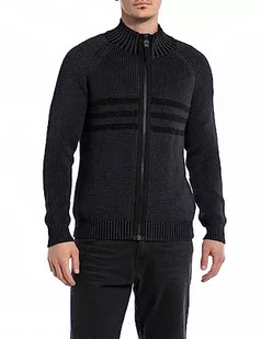 Replay Męska kurtka z dzianiny, krój regular fit, 970 Dark Navy, XXL - Kurtki męskie - miniaturka - grafika 1