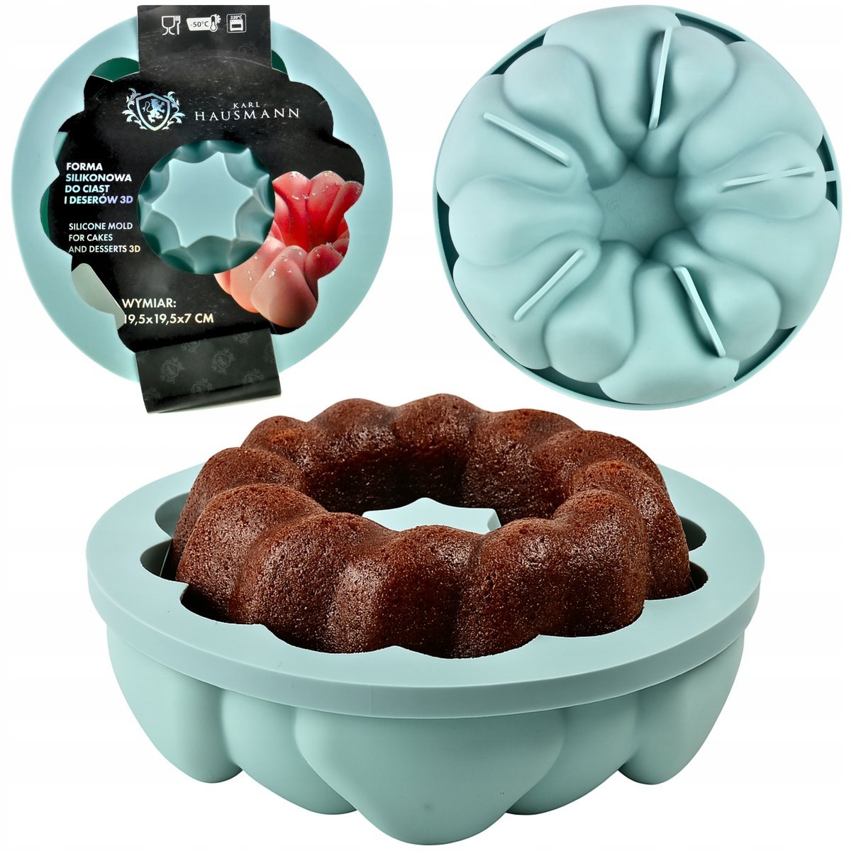 FORMA FOREMKA SILIKONOWA DO PIECZENIA CIAST DESERÓW TORT 3D MONOPORCJE