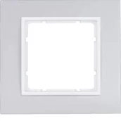 Klawisze i ramki - Hager polo Ramka 1-krotna Berker B.7 alu/biały 10116914 10116914 - miniaturka - grafika 1