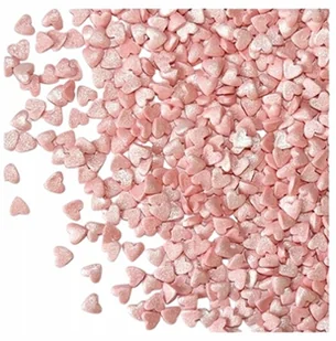 Posypka na tort serce walentynki dekoracje serduszka wesele różowy perła - Dodatki do ciast w proszku - miniaturka - grafika 1