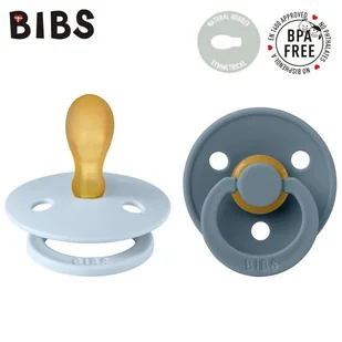Bibs Colour Symmetrical 2-Pack Baby Blue & Petrol M Smoczek Symetryczny Kauczuk Hevea - Smoczki uspokajające - miniaturka - grafika 1