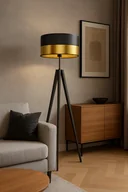 Lampy stojące - Piękna lampa podłogowa do salonu na trójnogu drewnianym HAITI GLAM - miniaturka - grafika 1