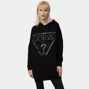 Kurtki i kamizelki sportowe damskie - Damska bluza dresowa nierozpinana z kapturem GUESS ALISA LONG HOODED - miniaturka - grafika 1