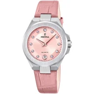 Zegarki damskie - Festina Mademoiselle 20701/2 zegarek damski srebrny z różowym paskiem - miniaturka - grafika 1