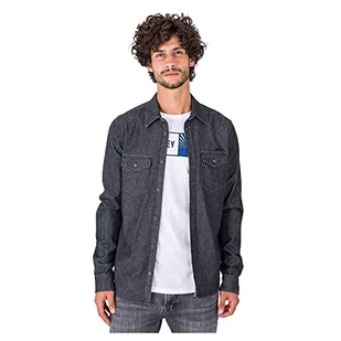 Hurley Męska koszula M Oceancare Dollie Denim Woven Top Shirt, czarna, M, Czarny, M - Koszule męskie - miniaturka - grafika 1