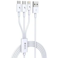 Kable USB - Devia Kabel Smart 3w1 8pin/typ-C/micro biały - miniaturka - grafika 1