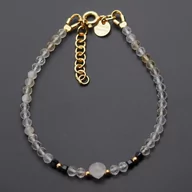 Bransoletki - Skorulski Jewellery, Bransoletka obfitości i miłości, Cytryn, Turmalin czarny, Kwarc Różowy i srebro złocone - miniaturka - grafika 1