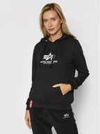 Bluzy damskie - Alpha Industries Bluza New Basic 196032 Czarny Regular Fit - miniaturka - grafika 1