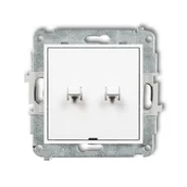 Wyłączniki światła i elektryczne - Wyłącznik podwójny dźwigniowy Karlik ICON - biały - miniaturka - grafika 1