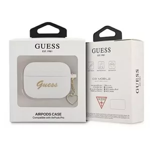 Guess GUAPLSCHSH AirPods Pro cover biały/white Silicone Charm Collection - Akcesoria do słuchawek - miniaturka - grafika 3