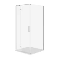 Kabiny prysznicowe - Kabina Prysznicowa Cersanit Jota 80X80X195 kwadratowa lewa transparentny brodzik Tako Slim 4 cm Biały  S601-171 - miniaturka - grafika 1