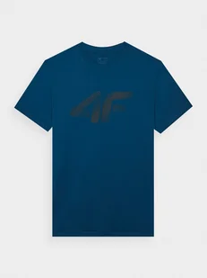 Męski t-shirt z nadrukiem 4F 4FWMM00TTSHM2257 - turkusowy - Koszulki sportowe męskie - miniaturka - grafika 1