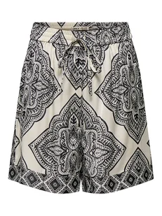 ONLY Szorty w kolorze beżowo-czarnym - Spodenki damskie - miniaturka - grafika 1