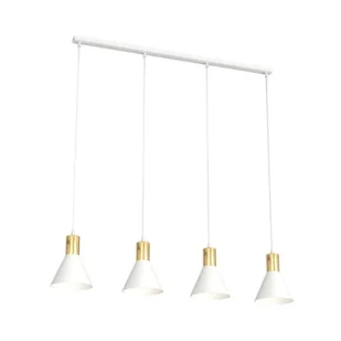 Rosa lampa wisząca 4xE27 biała/złota 1389/4 - Lampy sufitowe - miniaturka - grafika 1