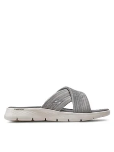 Skechers Klapki Go Walk Flex Sandal-Impressed 141420/GRY Szary - Klapki i japonki damskie - miniaturka - grafika 1