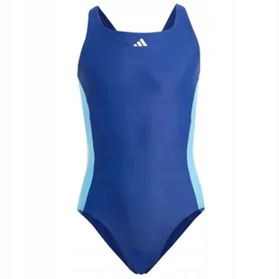Adidas Junior 3S Suit IQ3970 Strój Kąpielowy Jednoczęściowy Basen Niebieski - Stroje kąpielowe dla dziewczynek - miniaturka - grafika 1