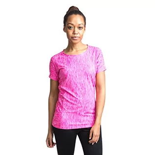 Koszulki i topy damskie - Trespass Trespass Daffney koszulka damska szybkoschnąca z odblaskowymi detalami różowy Pink Glow Marl M FATOTSN10003_PGMM - grafika 1