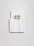 Koszulki męskie - Reserved - Bawełniany tank top - biały - miniaturka - grafika 1
