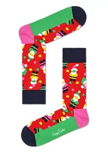 Happy Socks Santa Sock, kolorowe i zabawne, Skarpety dla kobiet i mężczyzn, Czerwony (36-40) - Skarpetki damskie - miniaturka - grafika 1