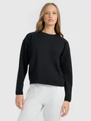 Bluzy damskie - 4F Bluza dresowa nierozpinana bez kaptura damska - czarna L - miniaturka - grafika 1