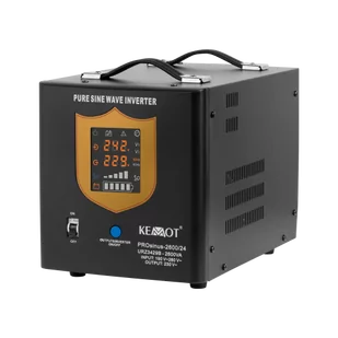Zasilacz awaryjny KEMOT PROsinus-2600/24 przetwornica z czystym przebiegiem sinusoidalnym i funkcją ładowania 24V 230V 2600VA/1800W - kolor czarny - Zasilacze awaryjne UPS - miniaturka - grafika 1