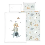 Pościel dla dzieci - Pościel 100x135 Słonie biała miętowa dziecięca do łóżeczka - miniaturka - grafika 1