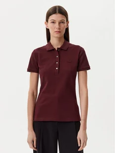 Lacoste Polo PF5462 Bordowy Slim Fit - Koszulki i topy damskie - miniaturka - grafika 1