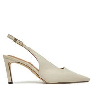 Sandały damskie - Sandały Tommy Hilfiger Squared Toe FW0FW08636 Beżowy - miniaturka - grafika 1