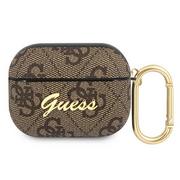 Akcesoria do słuchawek - Apple Guess Etui Guess GUAP4GSMW AirPods Pro cover brązowy/brown 4G Script Metal Collection GUE1168BR - miniaturka - grafika 1