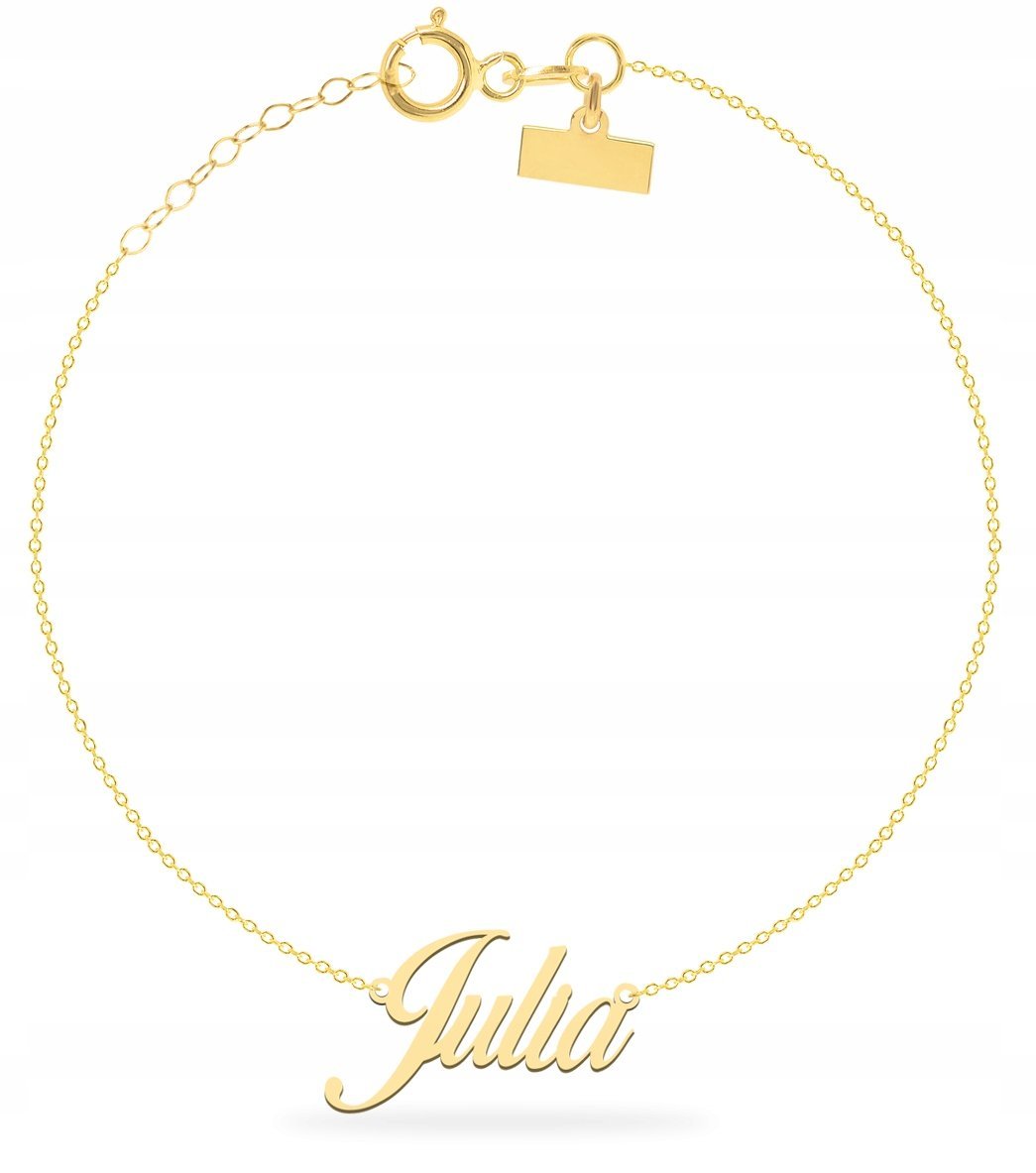 BRANSOLETKA ZŁOTA ZAWIESZKA Z TWOIM IMIENIEM 585